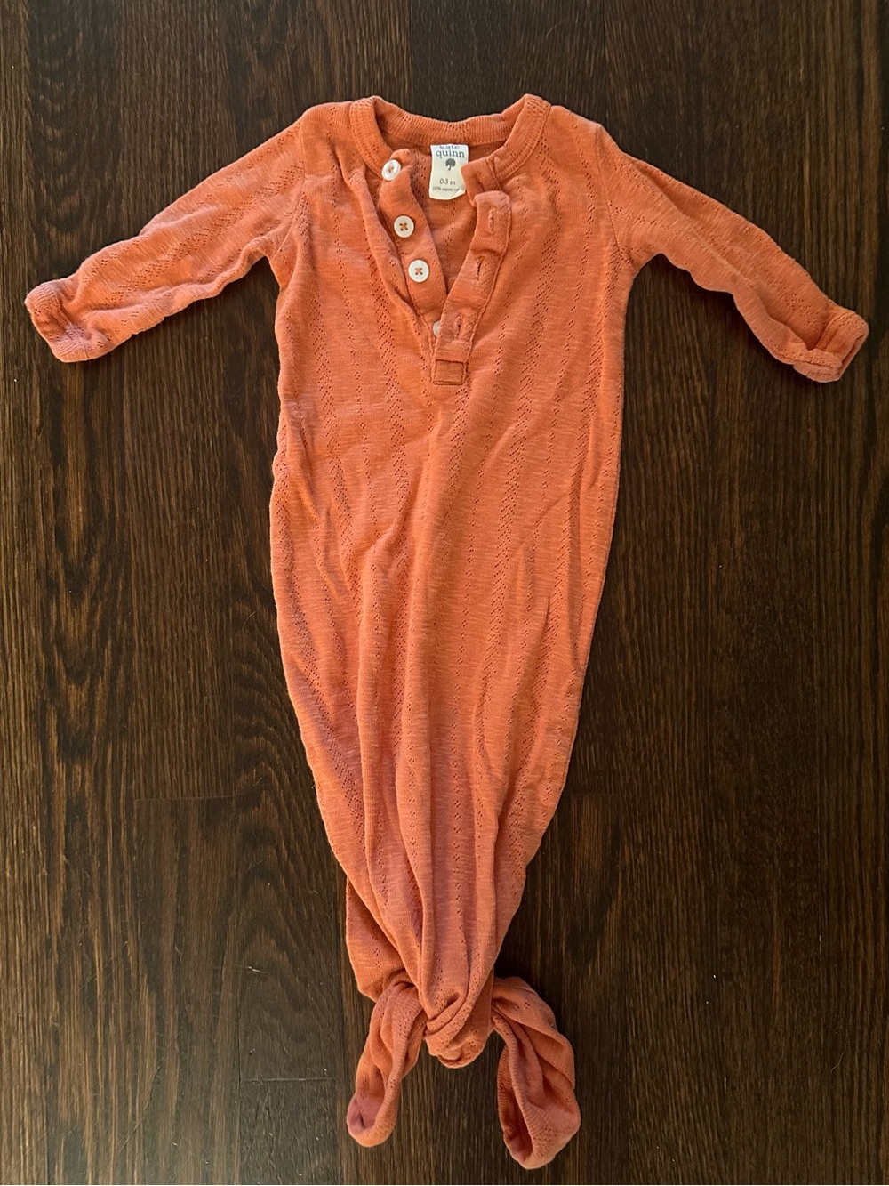 Kate Quinn Orange Knotted Baby Gown with Buttons
